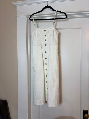 Universal Thread White Button-Down Spaghetti Strap Maxi Dress,